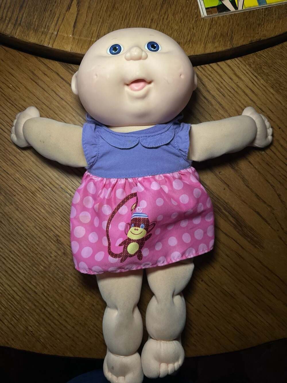 Vintage 1991 Cabbage Patch Kids Bald Baby Doll with Blue Eyes